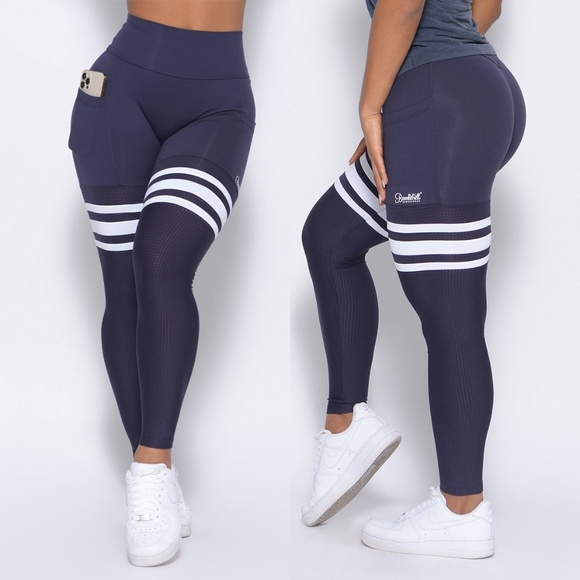 NWT BOMBSHELL Perform Thigh High Leggings Twilight Blue Small - Picture 1 of 8